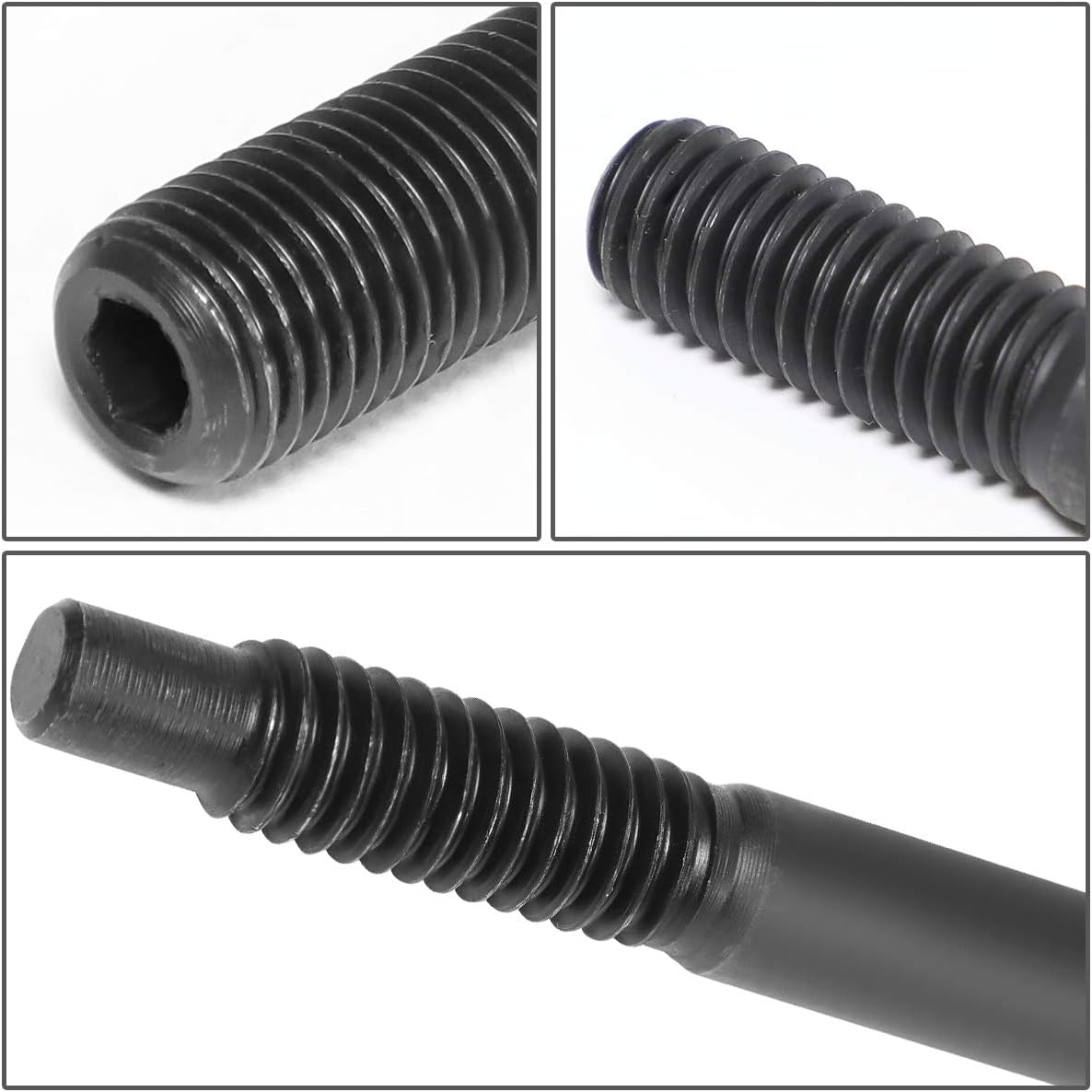 DNA MOTORING LEPOW-015 Steel 12-Point Cylinder Head Studs Nuts Set For 04-Newer LS1 LS3 Chevy LS1 LS6 L98, Black