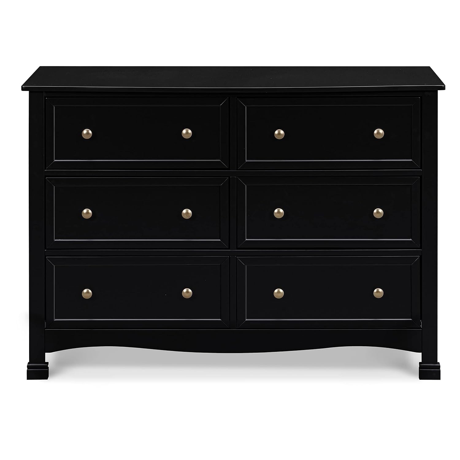 Ebony Horizontal Double Nursery Dresser with 6 Spacious Drawers
