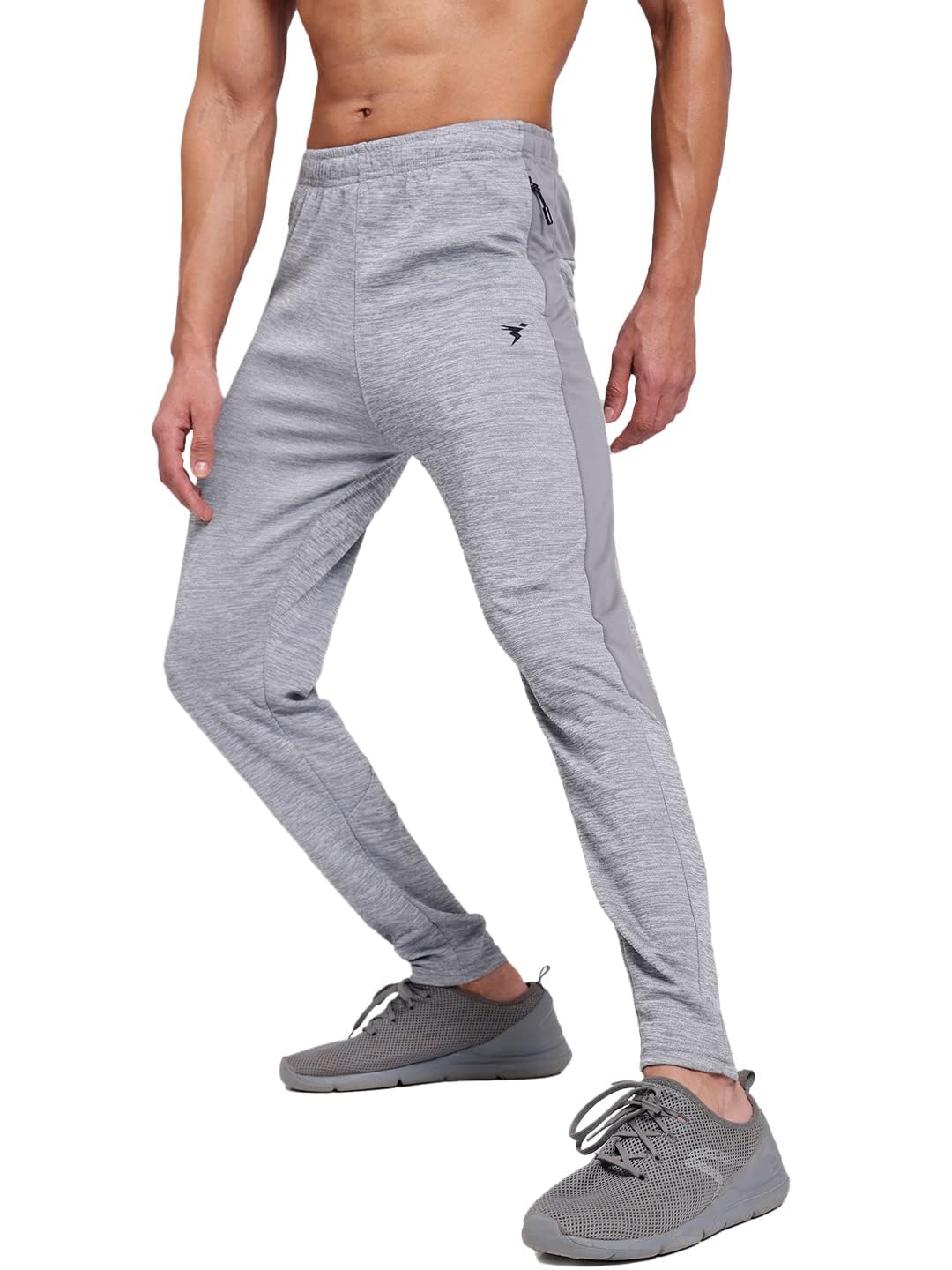 TECHNOSPORT Men’s Slim Fit Active Track Pant – (MPOR19LGMLAR_Light Grey Mel_L) Pack of 1