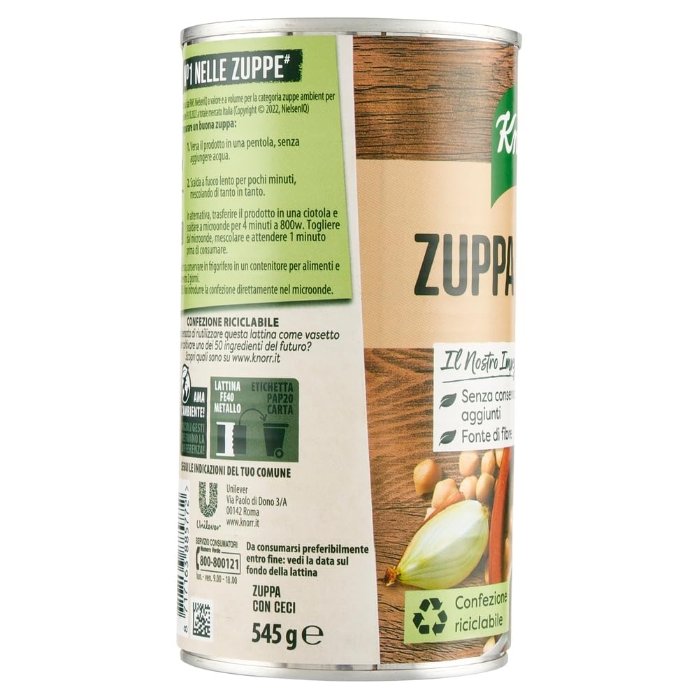 Italian Gourmet Kichererbsensuppe Zuppa di Ceci 12×545 g Vorratspack Fertigsuppe – herzhaft & cremig, schnelle warme Mahlzeit, ideal für Pantry/Meal Prep, Ballaststoffquelle + Italian Gourmet Polpa