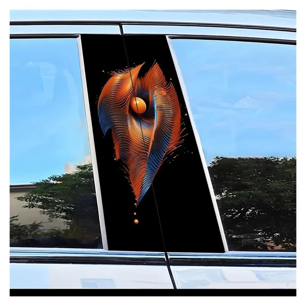 Car Parts 2pcs Car Window Pillar Stickers Vortex Pattern Scratch Resistant Film