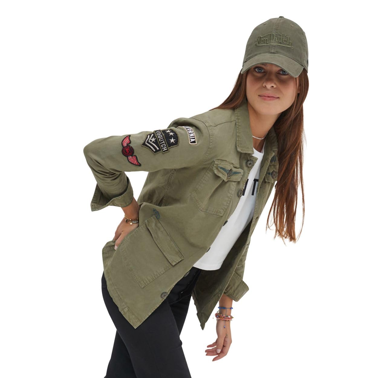 Von Dutch Veste Coton Femme Angel Kaki