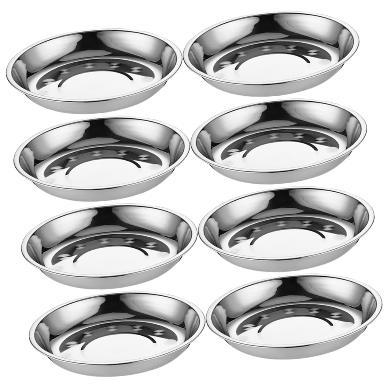 ABOOFAN 8pcs Stainless Steel Serving Dishes Camping Dinnerware Set Chip and Dip Platter