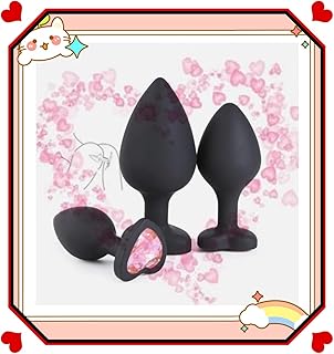Lot De 3 Jouets en Silicone en Forme De Cœur, Pierres Précieuses Roses, Accessoires De Jeu De Fitness, Cadeaux pour Homme Et Femme.