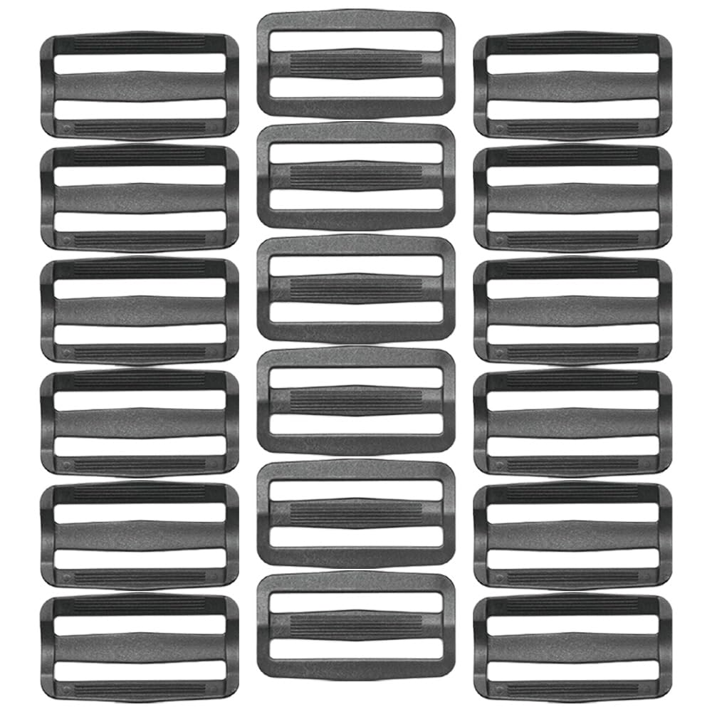 Ruidee 50 Pcs Plastic Tri-Glide Slide Adjustable Webbing Triglides Slider Buckle for Handbag Strap Adjustment Bags Making Camping Backpack (RK/50MM)