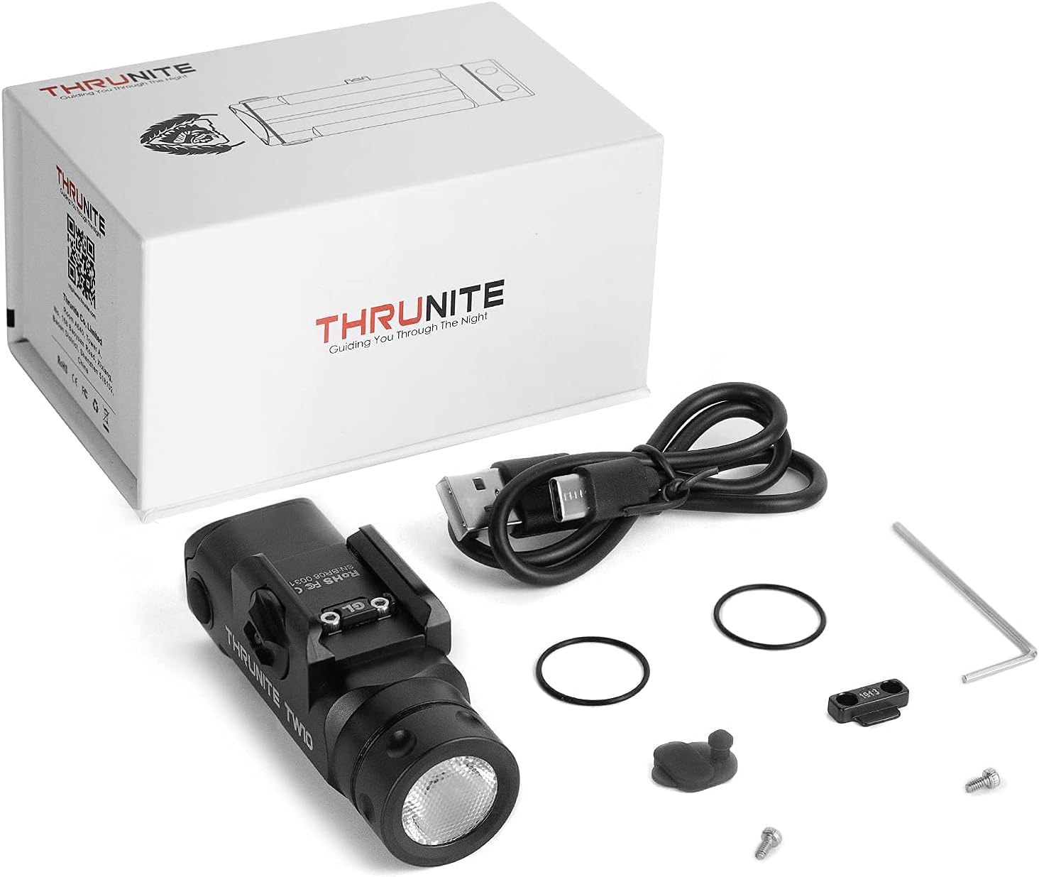 ThruNite TW10 Weaponlight and included accessories