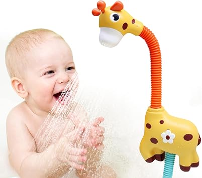 Baby Bath Shower Head toys, Electric Giraffe Bath Toy with Shower Head & Water Sprinklers Bathtub Toys for Toddlers1-3,Bubble Bath Shower for Kids Bathtub