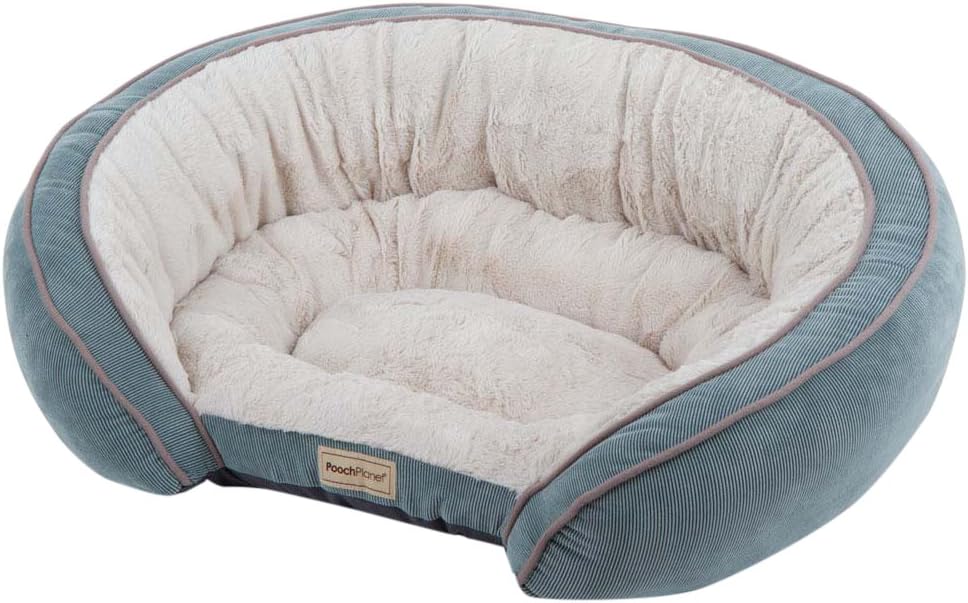 PoochPlanet GrandComfort Therapeutic Memory Foam Pet Bed, Medium, Turquoise Corduroy
