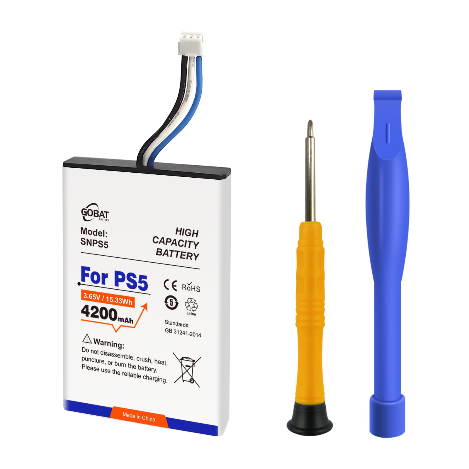 PS5 Controller Battery Replacement,4200mAh High Capacity Compatible for Wireless PlayStation 5 Controller CFI-ZCT1W CFI-ZCT1B CFI-ZCT1U with Repair Tools
