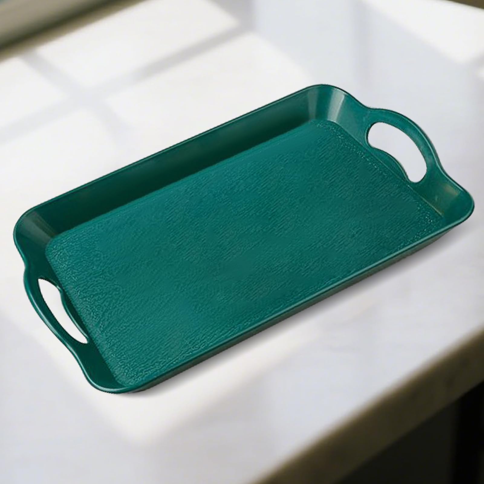 Bandeja rectangular antideslizante para servir – Plato versátil para aperitivos, postres, frutas, verduras y bebidas, perfecto para eventos al aire libre, fiestas y reuniones