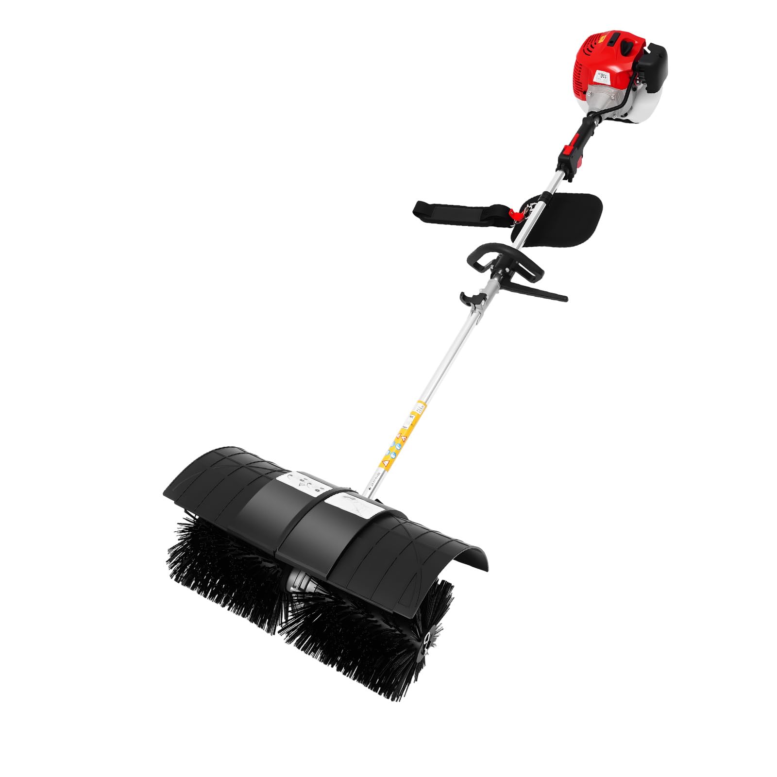 Handheld Sweeper, Gasoline Powered Broom Sweeper, 2 Stroke Gas Power Nylon Brush Broom Sweeper Artificial Grass Driveway Turf Snow Clean Petrol Powered Sweeping Cleaner, Lawn Cleaning Sweeping Machine