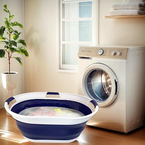 Miniatura 2 de SAMMART Cesta de plástico plegable para ropa sucia de 44 litros (11.6 galones) - Contenedororganizador plegable - Tina de lavado portátil -