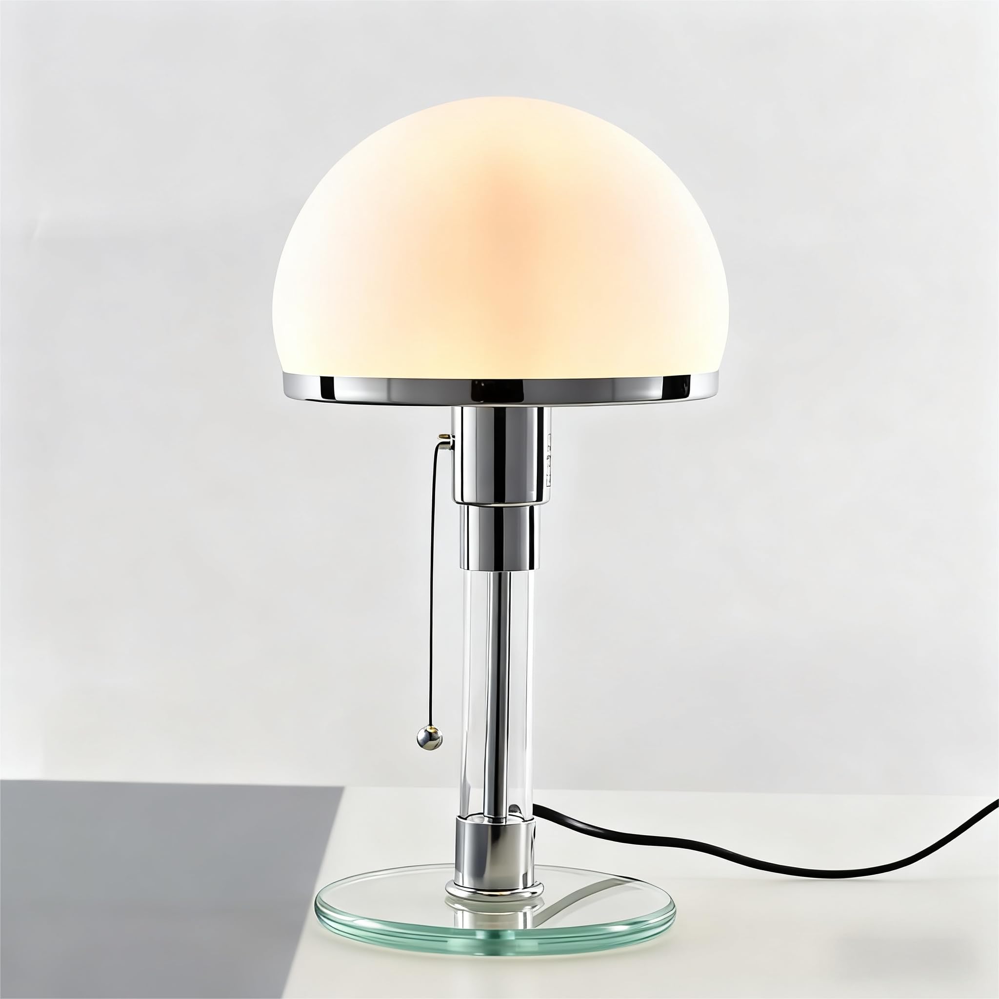 Moderne Nordische LED-Tischlampe,Pilz Lampe,Glas-Bauhaus-Tischlampe Pilzlampen Tischlampe mit 3 Helligkeitsmodi.