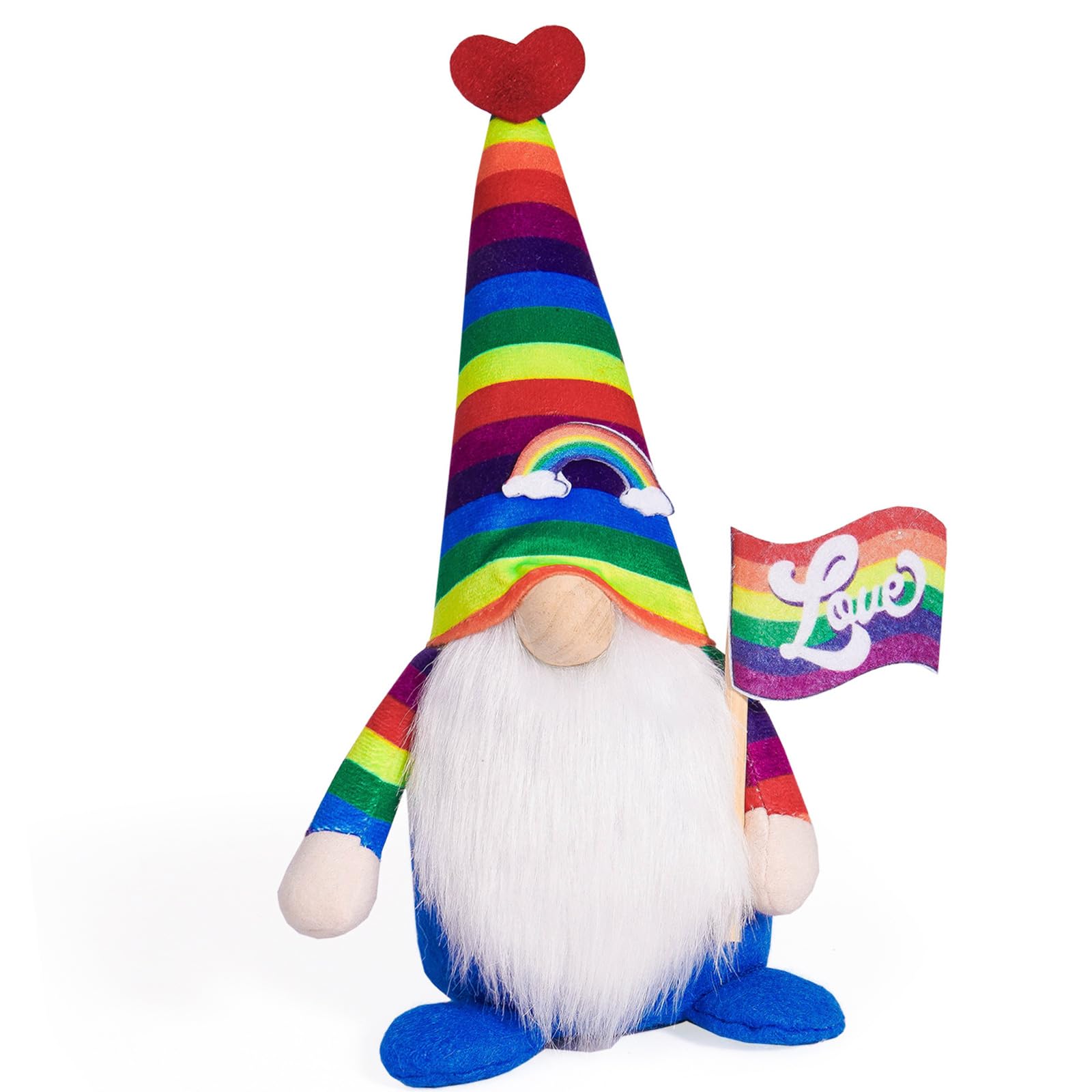 Klaisy Take The Flag Rainbow Festival Gnomes Plush Dolls With Banners Home Ornament Tomtes Tabletop Figurines Holiday Party Decoration