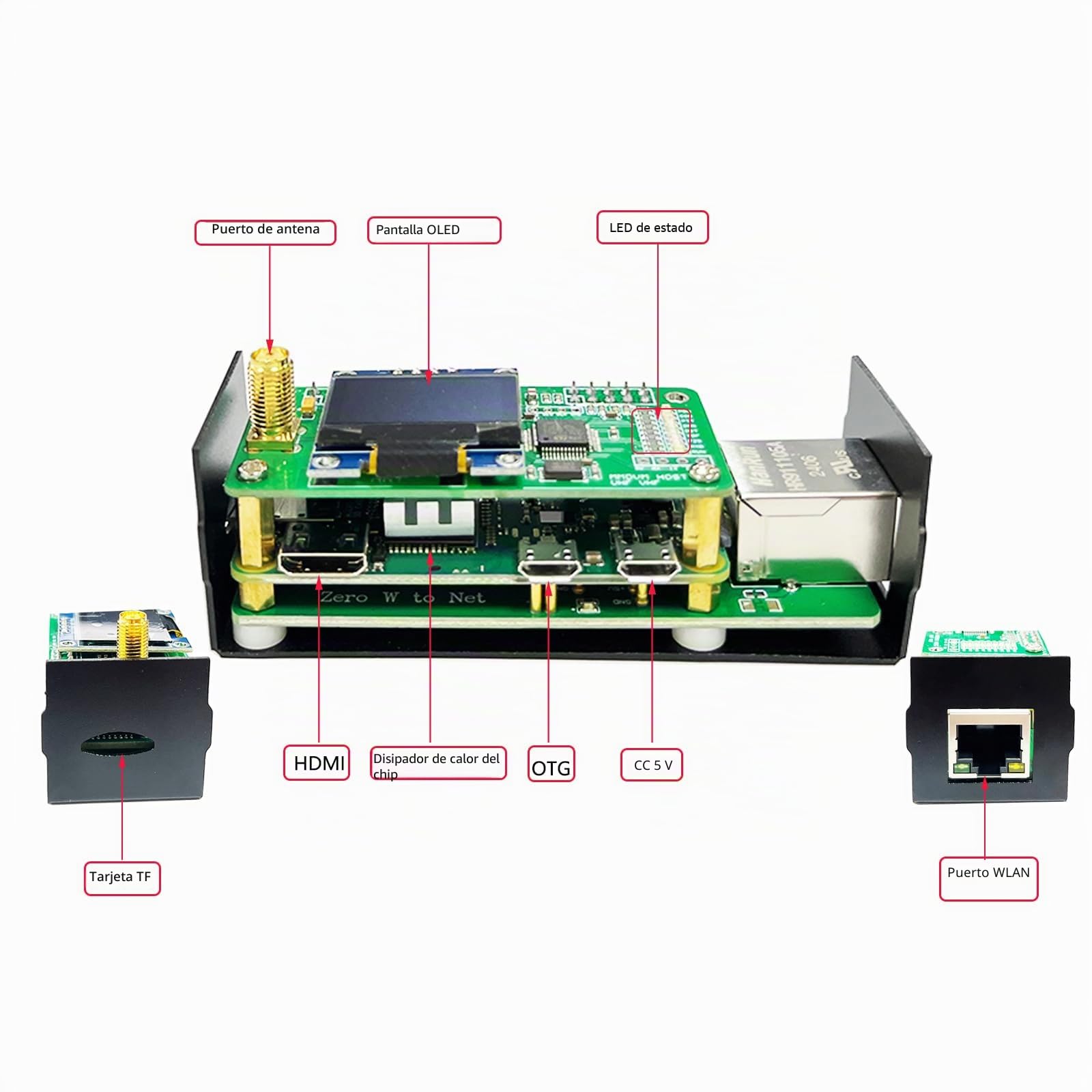 MM100 DMR Hotspot con puerto WiFi Ethernet Voice Modem Raspbery pi zerow Dstar Ysf C4fm Two Colors OLED Screen