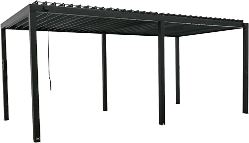 Miniatura 9 de Backyard Discovery Sarasota - Kit de pérgola con listones de acero galvanizado de 20 x 10 pies con techo ajustable, sombra, protección contra la