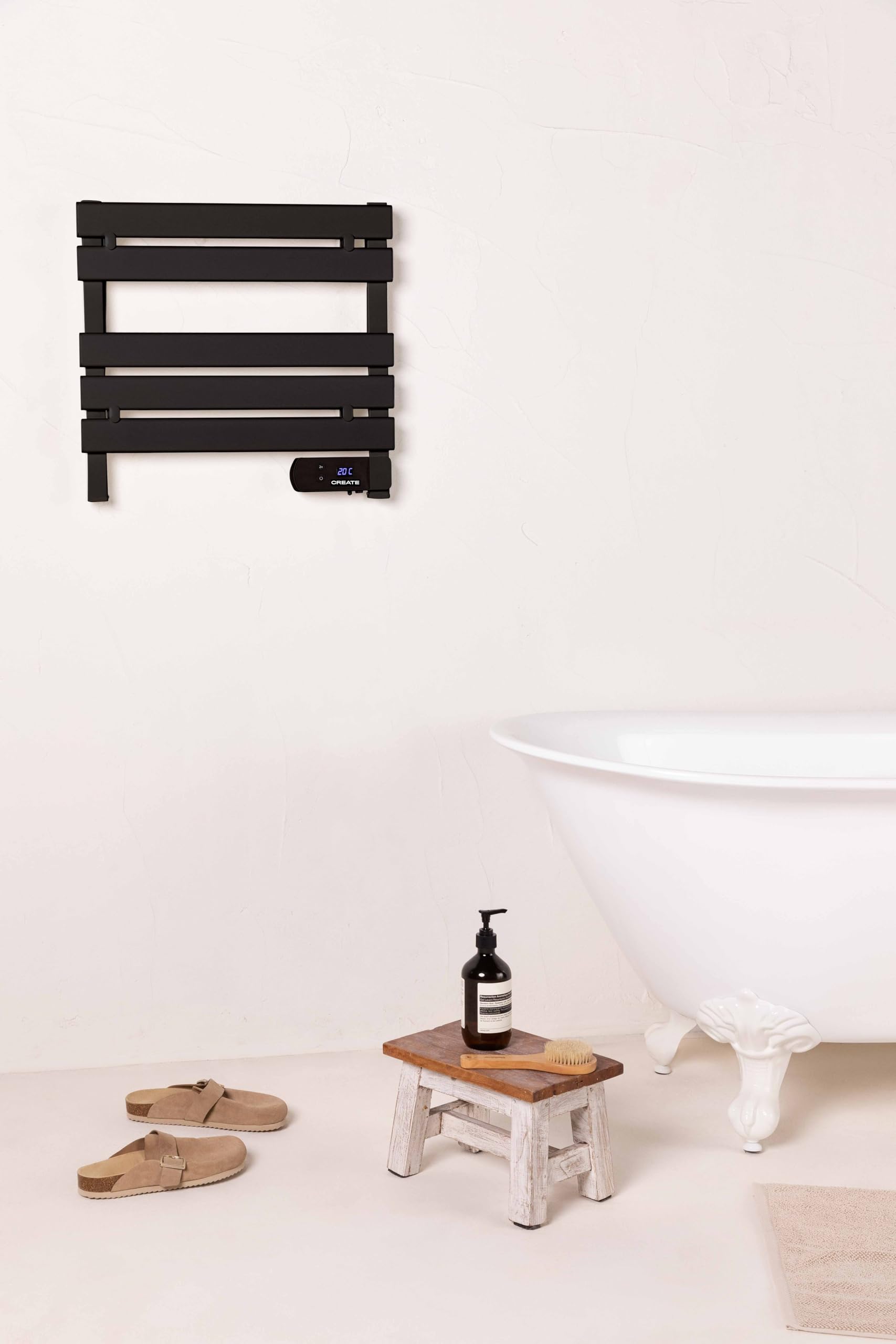 CREATE / Warm Towel Mini 150W / Portasciugamani Elettrico Nero Senza Piedi/Basso consumo/Riscaldamento, asciuga Asciugamani