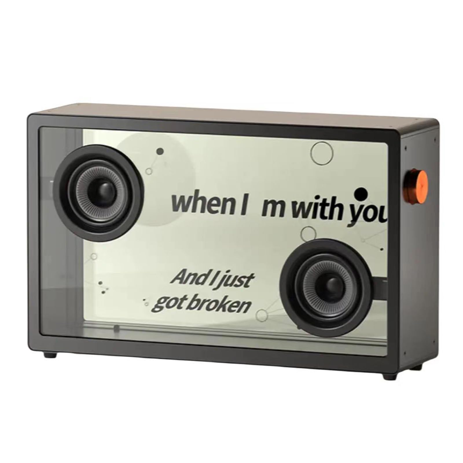 Altavoz Bluetooth flotante con subtítulos, pantalla dinámica de letras, control de aplicación, 3 modos de afinación, pantalla de 21.5 pulgadas con ruido blanco y funciones de animación de escenas