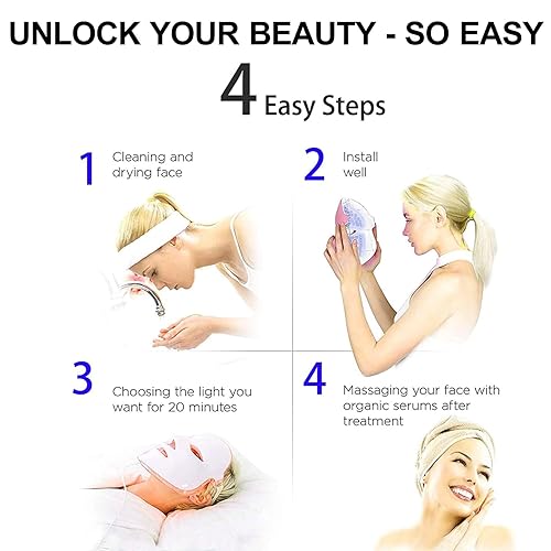 Miniatura 7 de Tratamiento facial Angel Kiss luz verde, azul, roja, terapia con fotónes, LED, tratamiento facial de belleza, cuidado de la piel fototerapia,