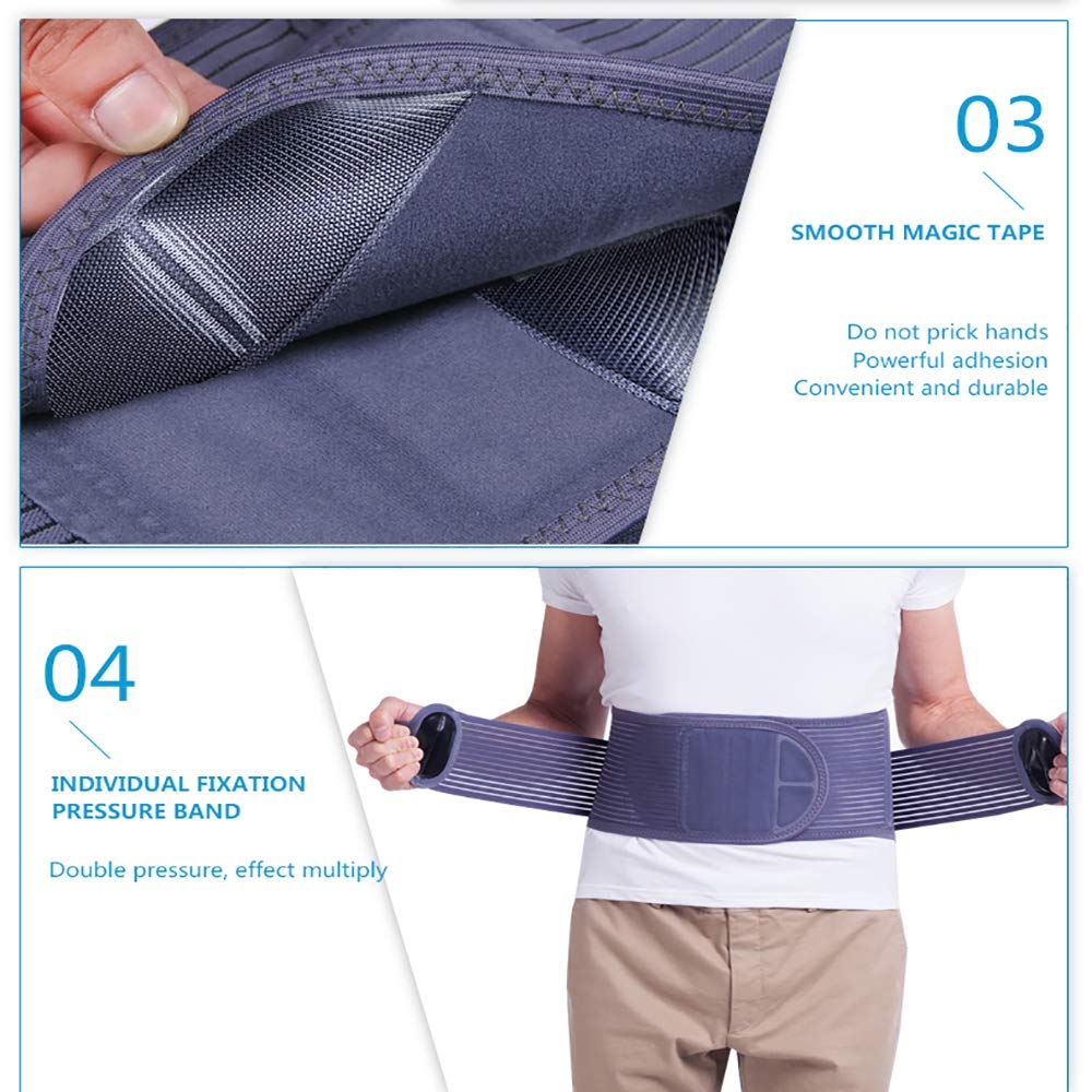 Faja Lumbar Fitness - Soporte de Refuerzo de Espalda Baja - para Hernia de Disco, ciática, escoliosis, estenosis espinal - con Correas de compresión Doble Ajustables,L