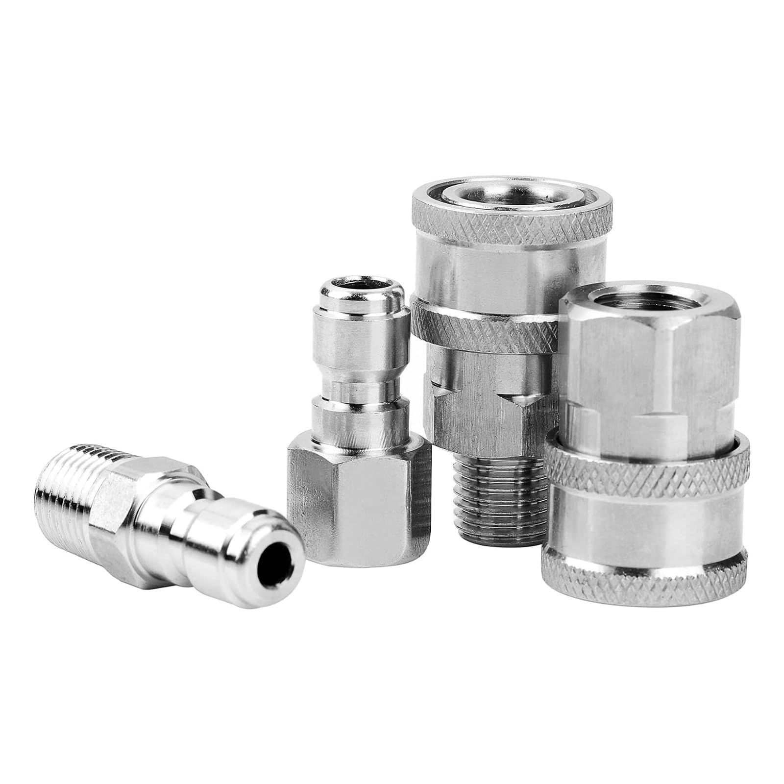 Professional Stainless Quick Connects Fittings for Pressure Washers, 1/4" Male Female (Internal Thread, External Thread) Stainless Steel Connector