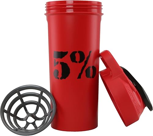 5% Nutrition Vaso Shaker de 20oz (rojonegro)