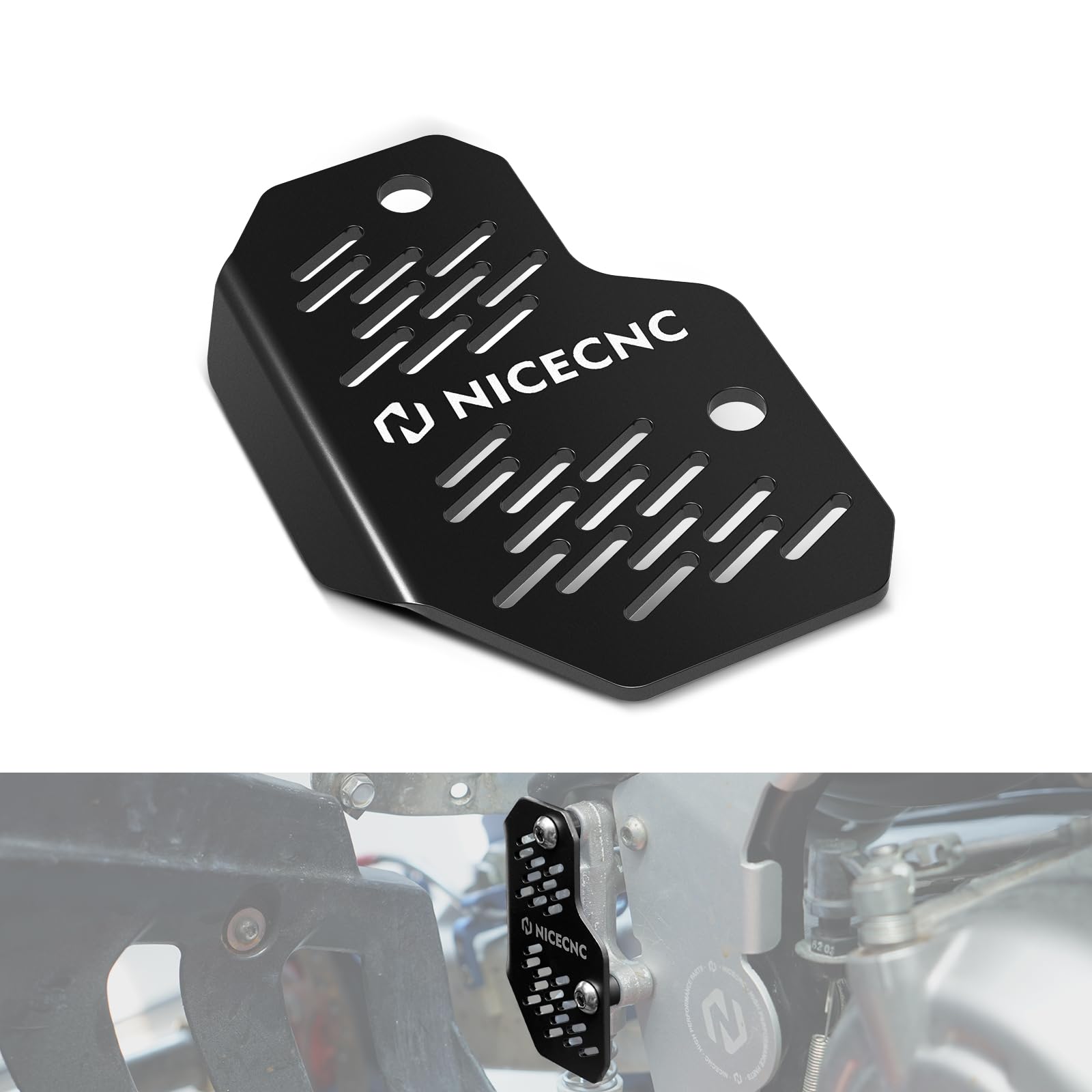NICECNC Noir Couvercle de Protection arrière maître Cylindre Compatible with Raptor 700 YFM700 2006-2011 2013-2026, Raptor 700R YFM700R 2012 2016-2026, YFZ450R, YFZ450X, Voir Fittings