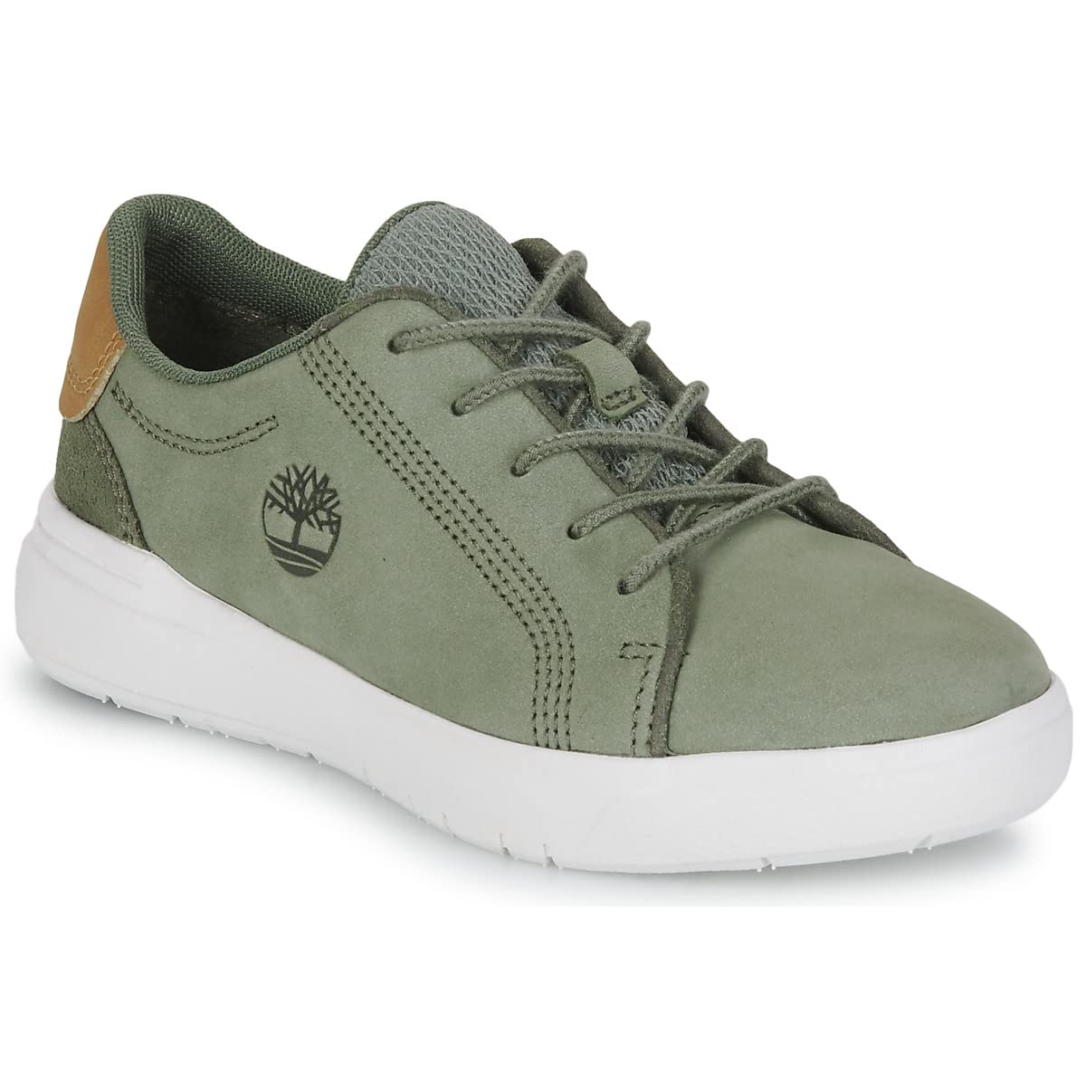 Timberland Unisex Para CriançA. TB0A5T2D9911 Sapatilhas Seneca Bay Em Pele Verde Com Atacadores (35), Couro, Plano, CordãO, Casual, Moda Inf-image