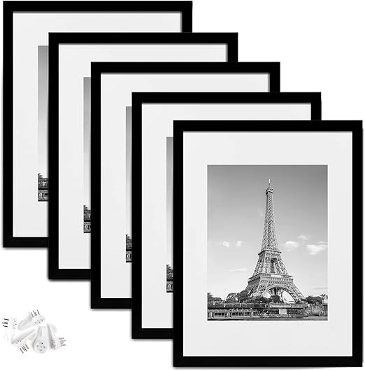 upsimples 12x16 Picture Frame Set of 5,Display Pictures 8.5x11 with Mat