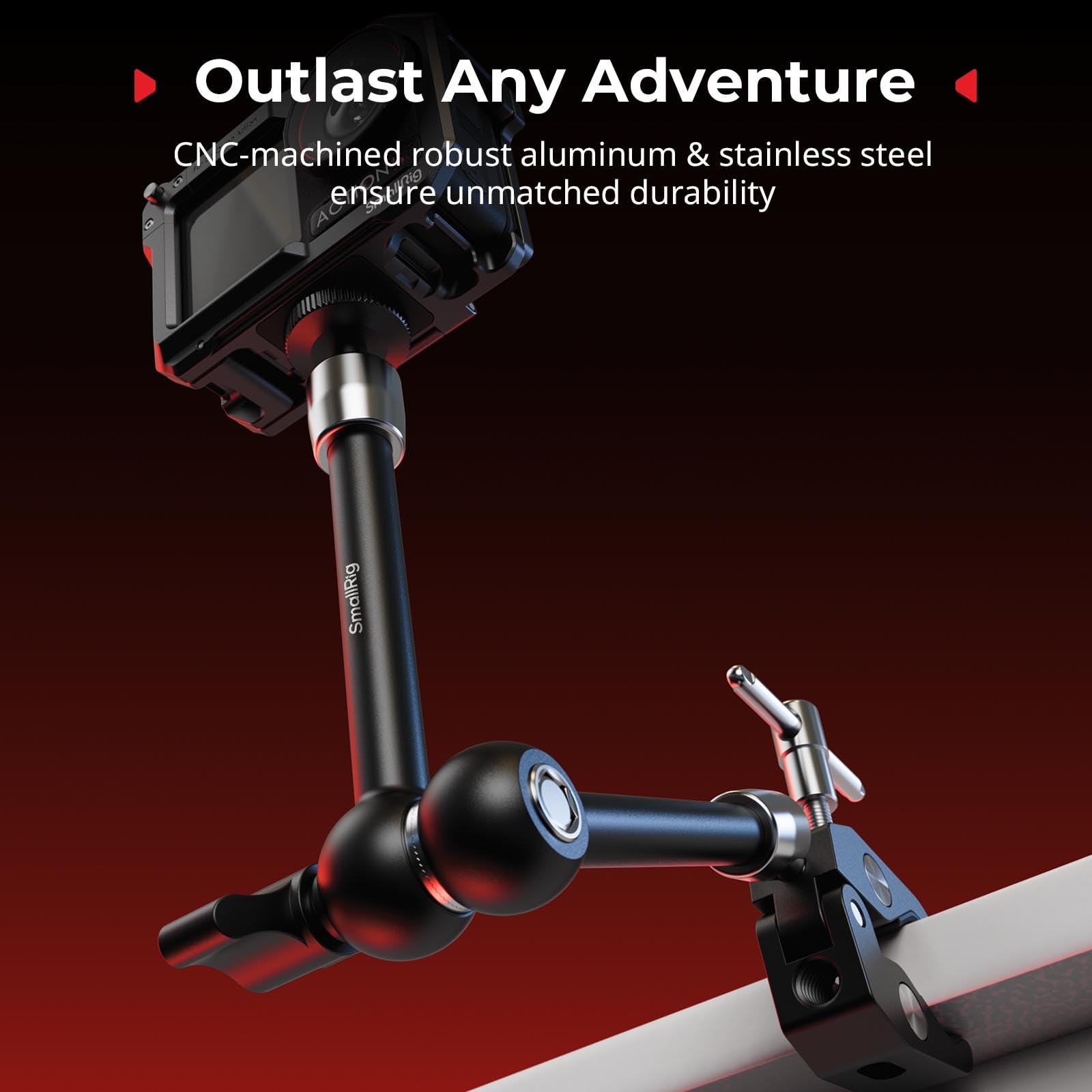 SMALLRIG Brazo mágico con súper abrazadera para cámaras de acción, soporte de abrazadera de cámara para GoPro Hero 13/12/11, para DJI Osmo Action 5 pro/4/3, para Insta360 Ace Pro 2, con tornillo de 1