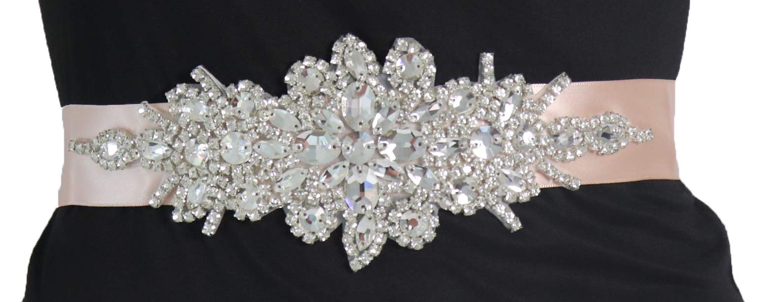 Women Prom Evening Dress Decorative Waistband Bridal Crystal Sashes Wedding Belt Sash with Rhinestones