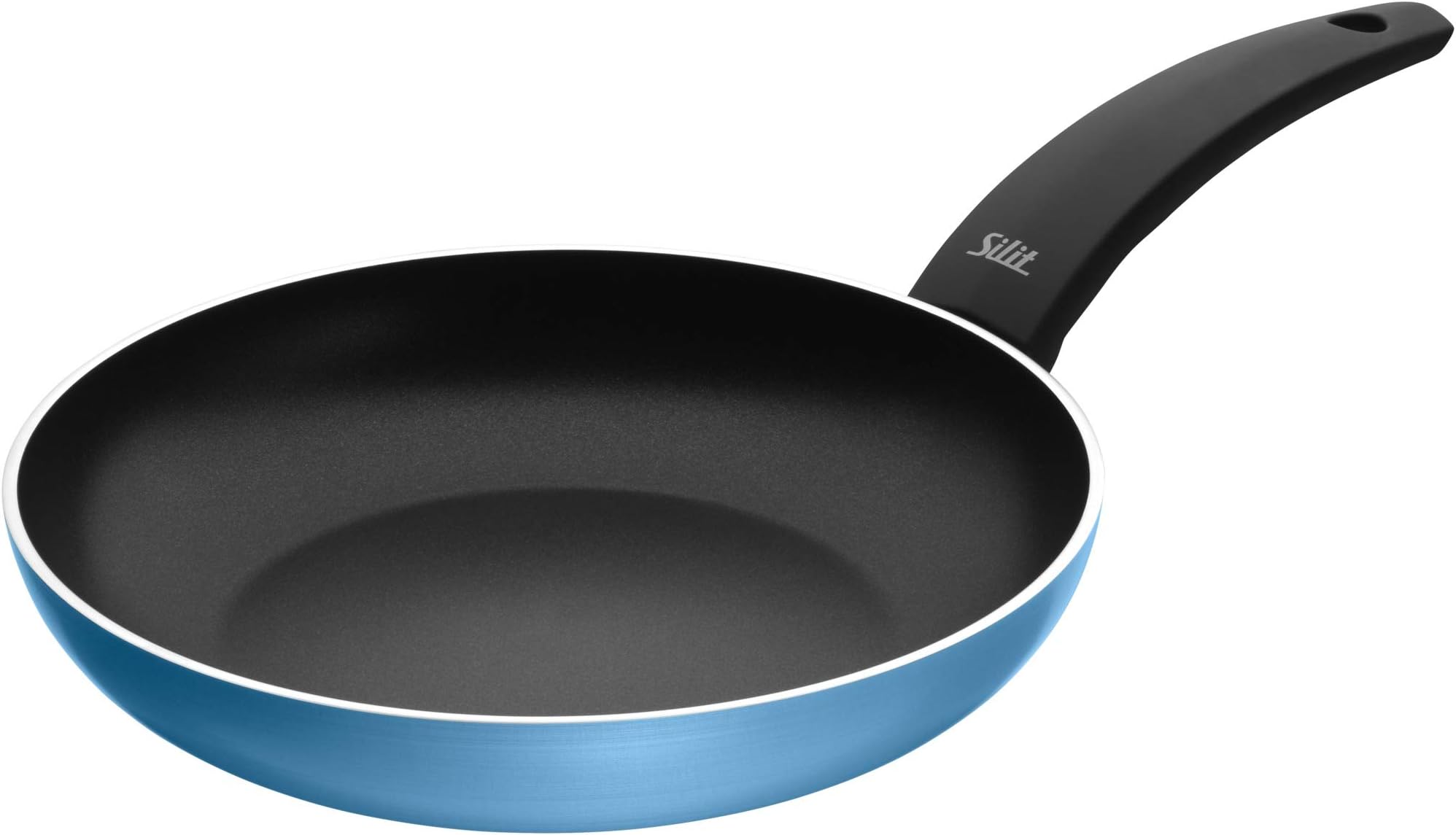 Belluna Frying Pan 24 cm Aluminium Coated with Plastic Handle for Gentle Frying Blue