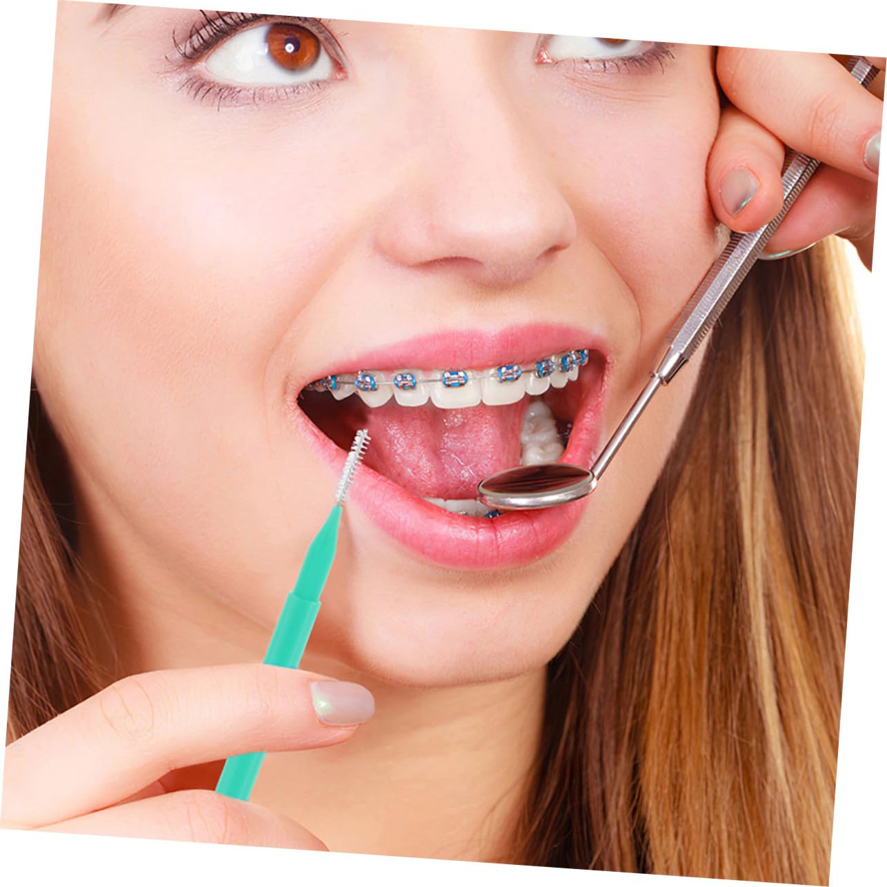 Gatuida 200 Piezas Cepillos Interdentales de Cepillo de Limpieza Interdental Limpiador de Hilo Dental Palillo Herramienta de Limpieza Dental para Uso Diario