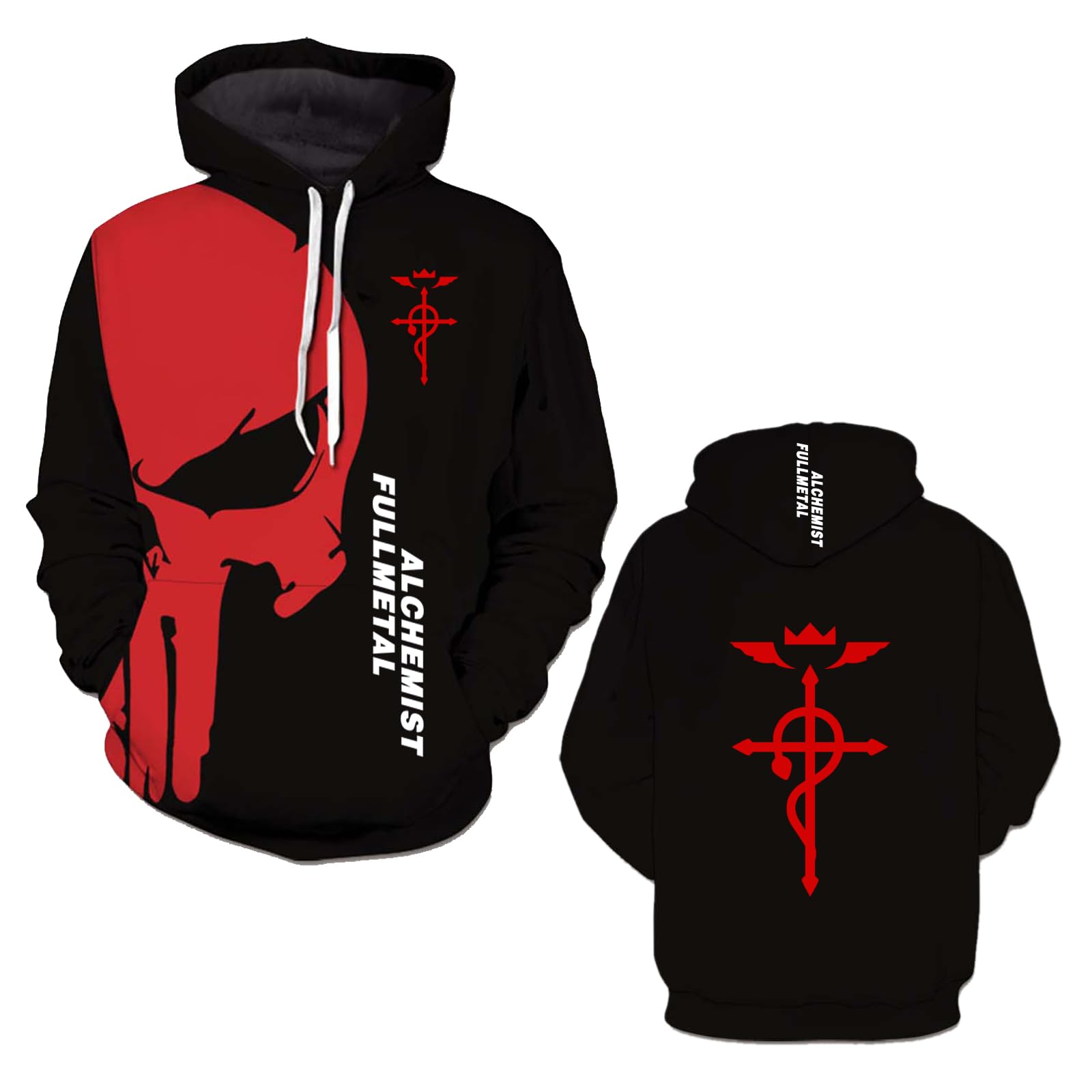 Mens Hoodies Jackets for F.u.ll.me.t.al Al.ch.e.mi.st Spring Autumn Outwear Long Sleeve Tracksuit Hooded Sweatshirt Printed Tops Hoody Sport 3D Coats