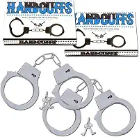 Kit Casal 2un Algemas de Metal Para Realizar Fantasias e Fetiches Sensuais policial Sexy Sexshop