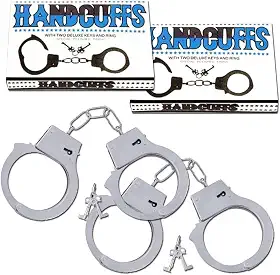 Kit Casal 2un Algemas de Metal Para Realizar Fantasias e Fetiches Sensuais policial Sexy Sexshop