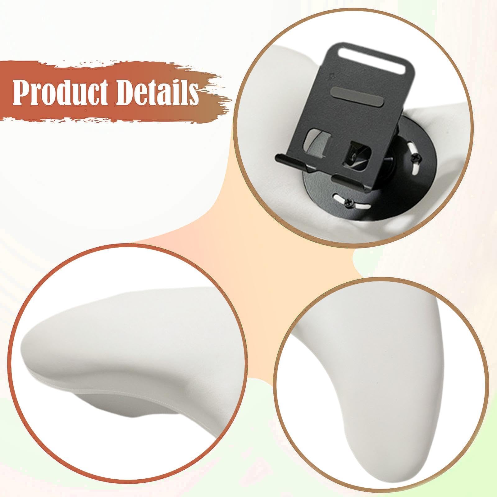 Cuscino Poggiabraccio Unghie Manicure Porta Telefono Regolabile Pelle PU Supporto Smontabile Ergonomico Adatto per Professionale, Bianco