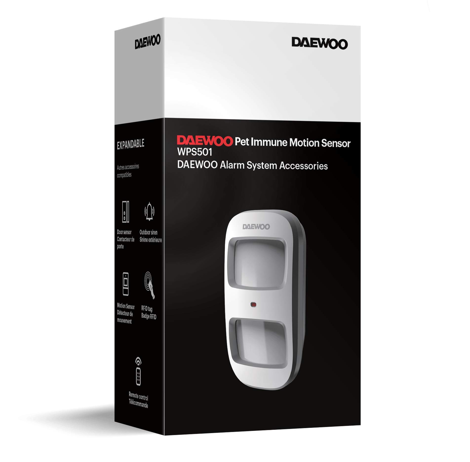 Daewoo WPS501 | Détecteur de Mouvement Pet Immune, Compatible avec Les Animaux | pour alarmes Daewoo | Technologie 868Mhz