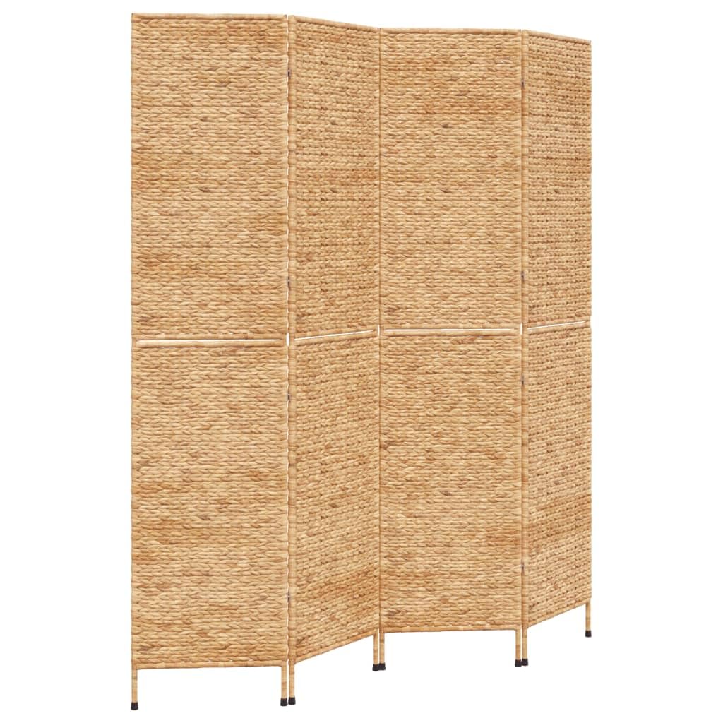 vidaXL Room Divider, Privacy Screen for Indoor Outdoor Living Room, Screen Privacy Panel with 4-Panel Design, Farmhouse Style, Water Hyacinth