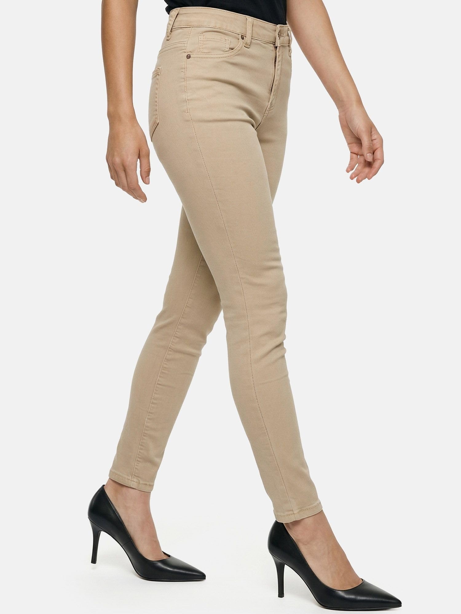Tazzio Jean coupe skinny pour femme, taille haute, stretch, 5 poches F138