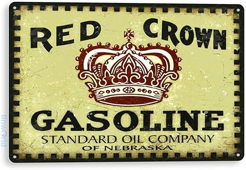 Tin Sign B196 Rojo Corona Gasolina Estaño Metal Sign 100030641713