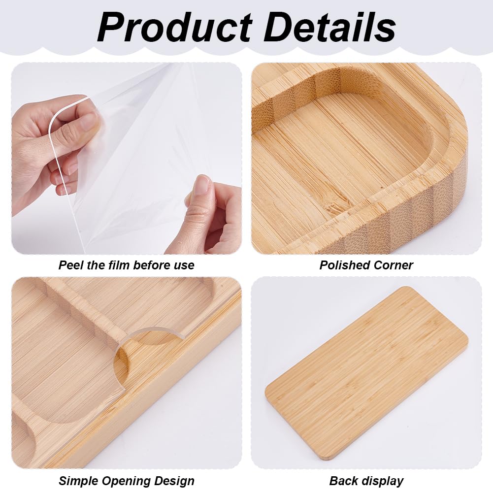 PH PandaHall Holz Uhrenarmband Organizer 8 Schlitze Uhrenarmband Aufbewahrungsbox Tablett Watch Band Display Organizer Mit Acrylklardeckel Für Vatertag Uhrenarmbändern Männer Geschenk, 19x37.5x1.7cm