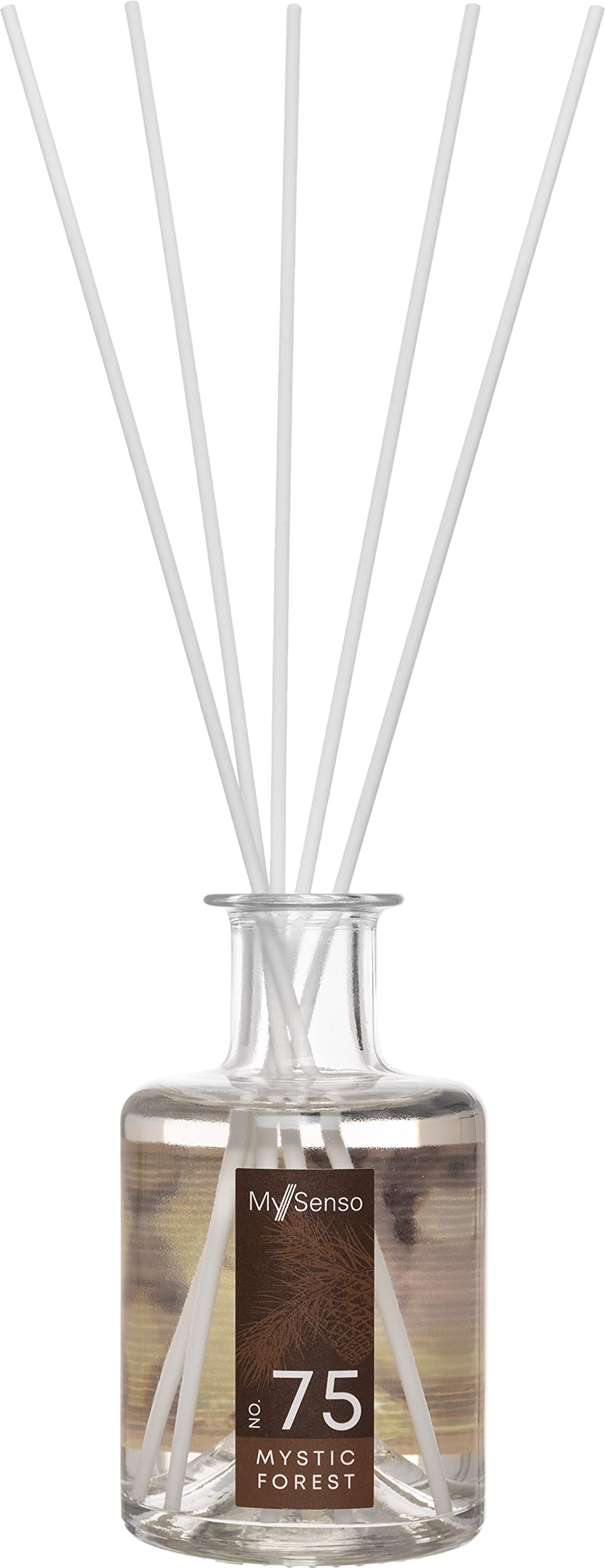 MySenso Alpine - N°75 Mystic Forest - Diffusore a Bastoncini con cembro bio - fragranza Alpina per casa e Ambiente - Profumo Fresco, legnoso – Confezione Regalo Elegante e sostenibile