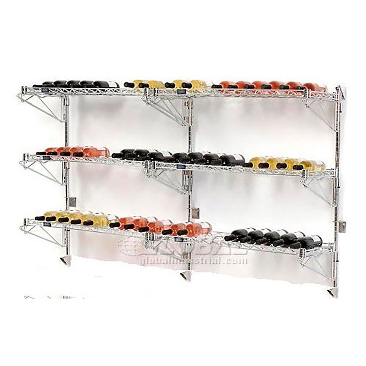 Nexel 54 Bottle Capacity / Silver / Industrial Standing Shelf Units