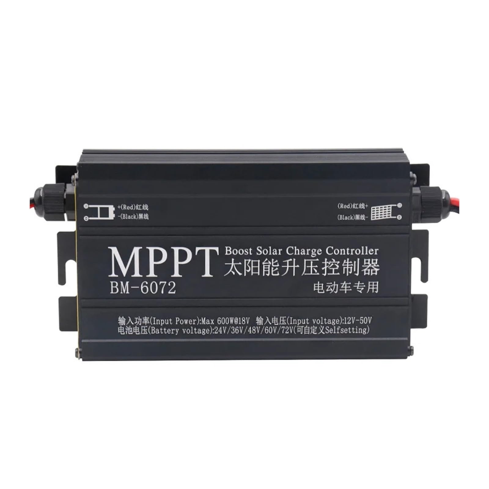 Solarladeregler, 600W 24/36/48/60/72V MPPT Solar Boost Controller Ladegerät Auto Batterie Ladespannung PV Eingangsspannung 12V-50V