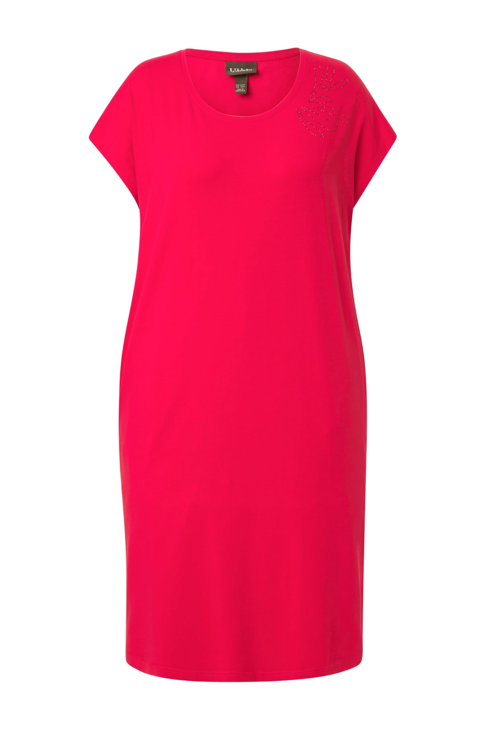 Ulla Popken Jerseykleid, Hotfix Detail Am Ausschnitt Abito in Jersey, Dettaglio Hotfix sulla Scollatura Donna