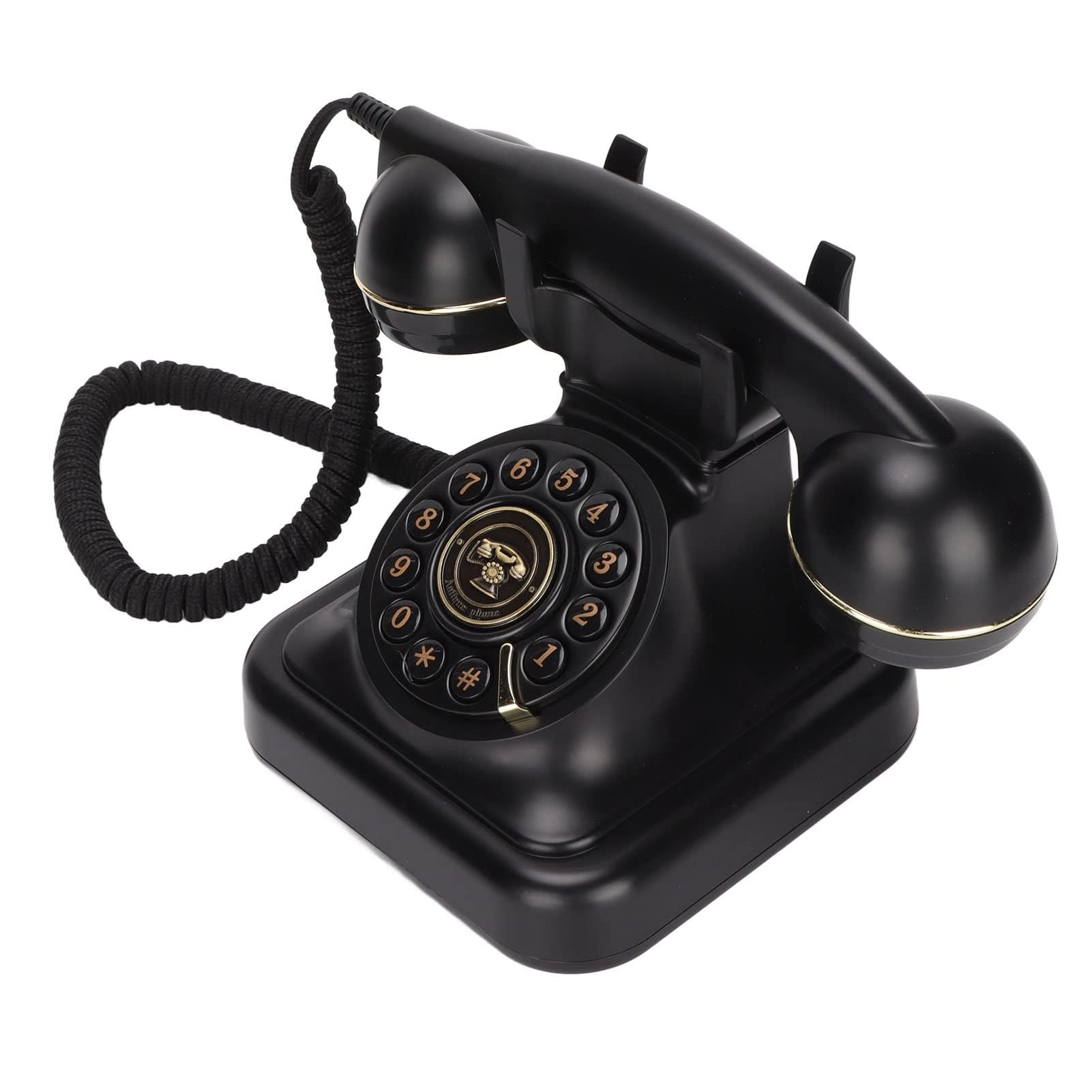 Dpofirs Antikes Telefon, Vintage-Festnetztelefon für Zuhause, Büro, Café, Bar, Altmodisches Festnetz-Retro-Festnetztelefon für Heimdekoration, Ornament