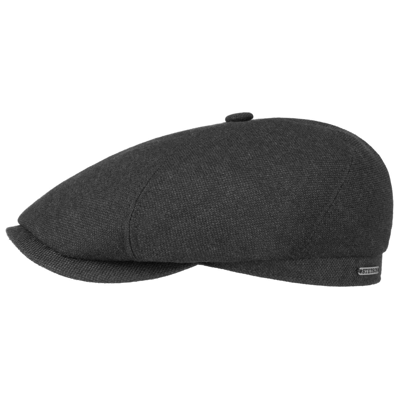Stetson Brooklin Wool Cashmere płaska czapka męska – Made in EU – czapka z podszewką z bawełny – jednokolorowa czapka z daszkiem – czapka z daszkiem z żywej wełny i kaszmiru – jesień/zima