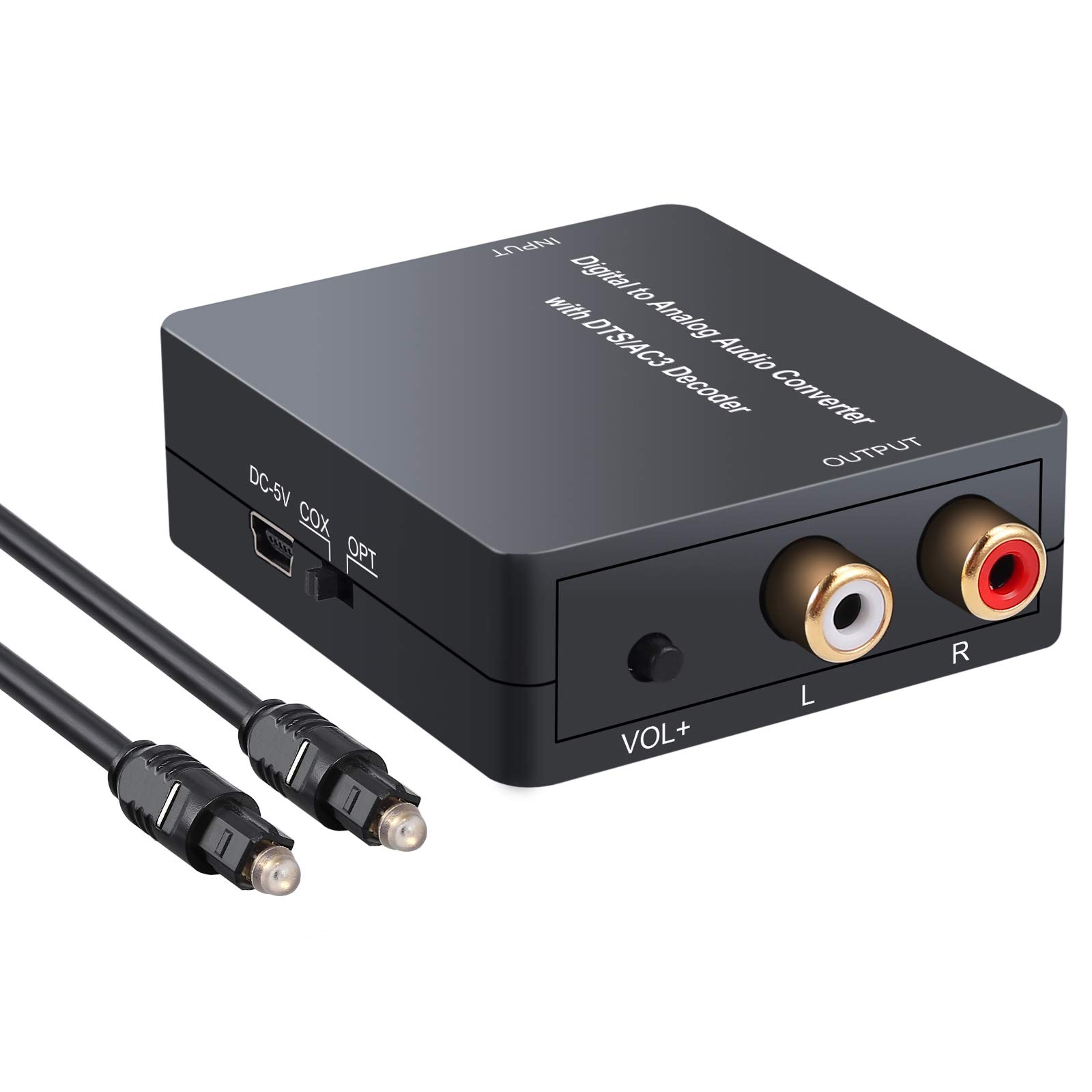 COLFULINEOptical Coaxial Toslink Digital to Analog Audio Converter Adapter RCA L/R 3.5mm