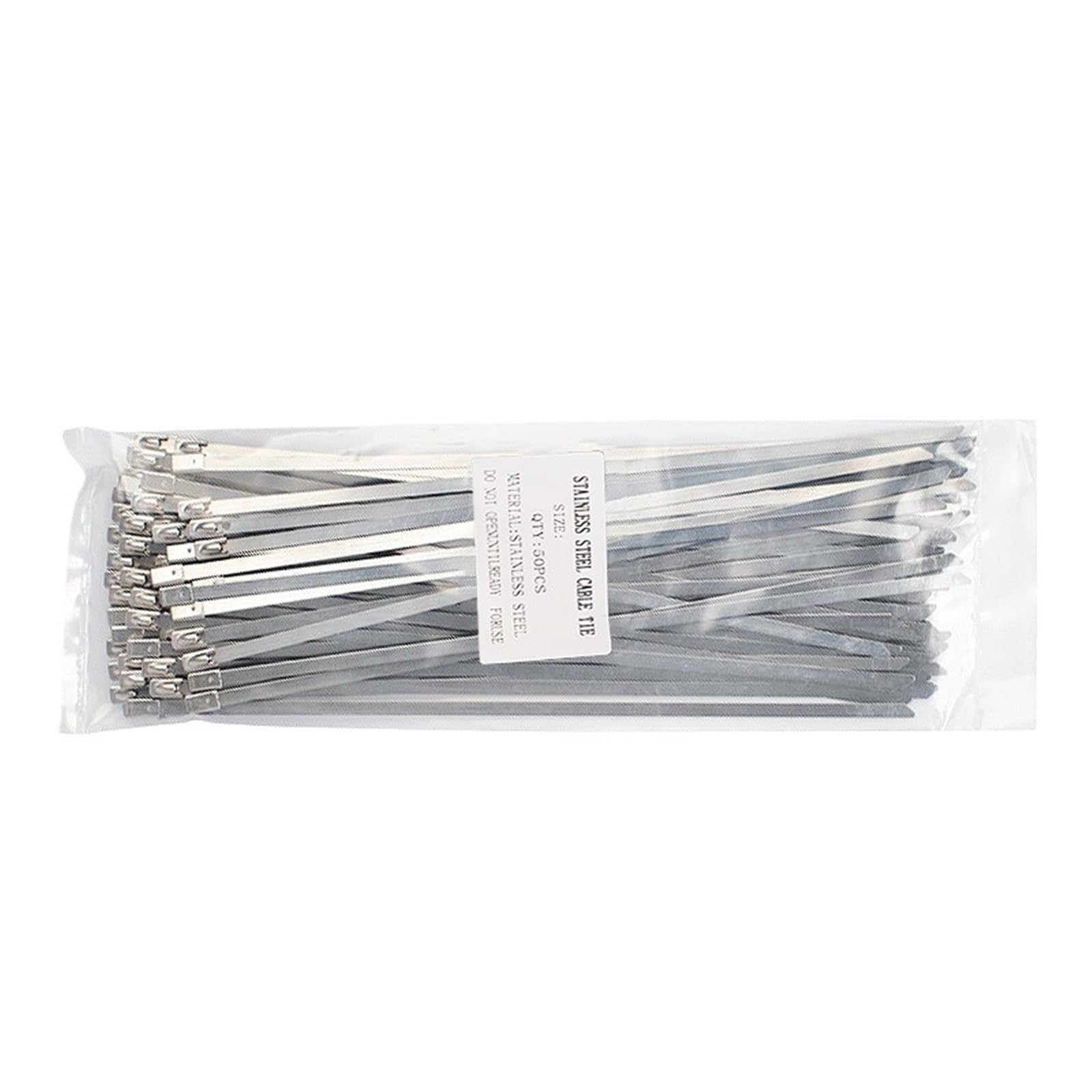 Stainless Steel Metal Cable Tie 50Pcs Stainless Steel Metal Cable Ties 150mm-500mm Self-lockin Resistance 4.6mm(4.6x500mm)